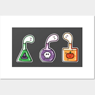 Cute Halloween Ghost Potions Posters and Art